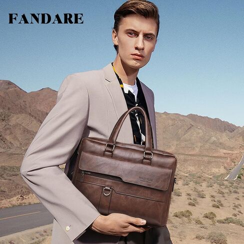 حقيبة رسول حقيبة Men Messenger Bag Pu Leather Leather Fit 12.9 بوصة كتف محمول حزمة للعمل المحترف في مكتب الأعمال التجارية Crossbody أكياس أسود in Saudi Arabia