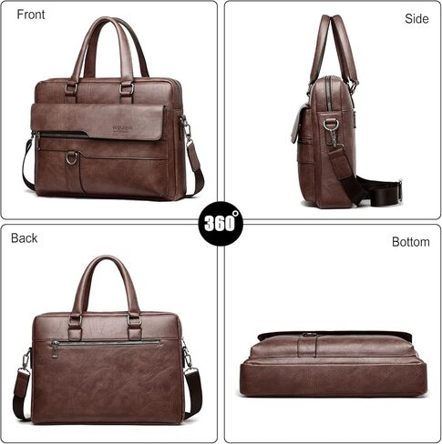 حقيبة رسول حقيبة Men Messenger Bag Pu Leather Leather Fit 12.9 بوصة كتف محمول حزمة للعمل المحترف في مكتب الأعمال التجارية Crossbody أكياس أسود in Saudi Arabia