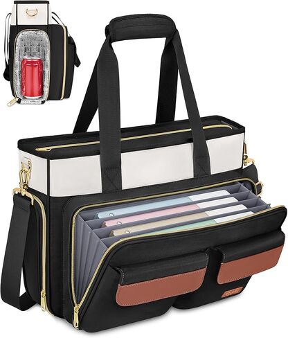 Ytonet Teacher Bag for Women, 15.6 Inch Laptop Tote Bag with Laptop Protective Compartment & Accordion File Pocket, Work Bags Nurse Bags Professional Briefcase for Office, Business, College, Nursing in Kuwait