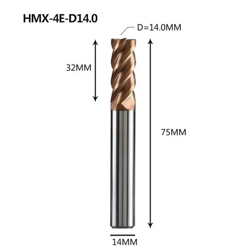 HMX-4E CNC Tools Milling Cutter Solid Carbide End Mill Milling Cutters Cutting Tools Carbide Carbide Endmill(1PC,HMX-4E-D14.0) in Saudi Arabia