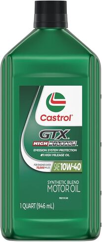 Castrol Edge High Mileage 10W-40 Advanced Full Synthetic Motor Oil, 1 Quart, Pack of 6 in Kuwait