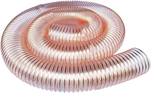 PU Polyurethane 1M Transparent Ducting Flexible Hose Wall Thickness 0.93MM Antistatic Air Duct Embedded Spiral Steel Wire for Fume Extraction,Inner Diameter 40MM in Saudi Arabia