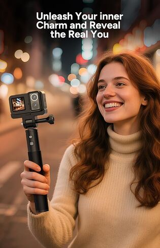SJCAM SJ20 Action Camera 4K, 1850+ 4800mAh Selfie Stick, F2.0/F1.3 Dual Lens, 154° FOV, Low Light HDR, Stabilization, 8X Zoom, for Vlogging, Sports, Travel, Fishing, Motorcycling, Mountaineering in Kuwait