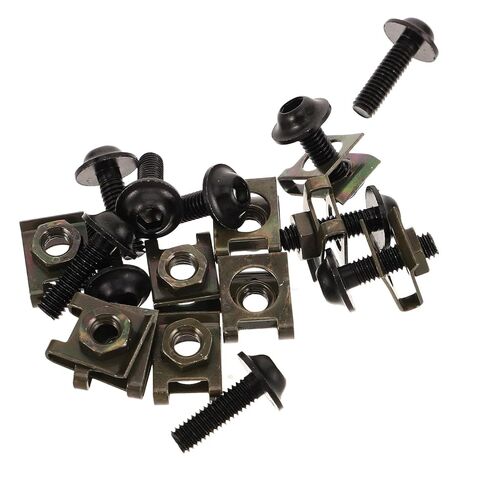 Didiseaon 10pcs 6mm Black Aluminum Alloy Motorcycle Fairing Screws Self-Tapping Skid Plate Bolts Kit for Motorcycle Bodywork Replacement in Saudi Arabia
