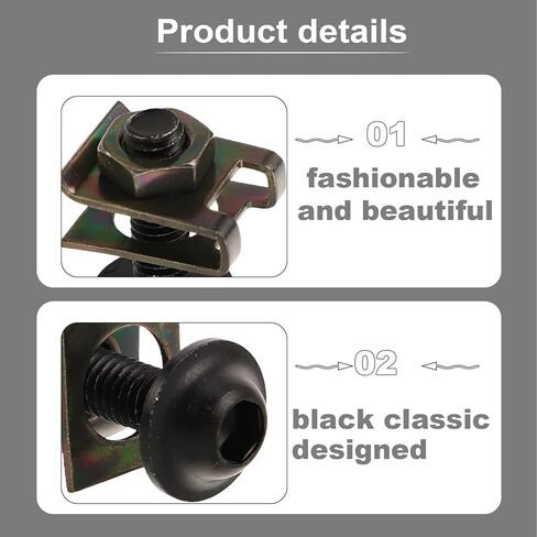 10pcs 6mm Motorcycle Body Screws Self-Tapping Aluminum Alloy Fairing Bolts Black for Front Skid Plate and License Plate Fixing Clips in Kuwait