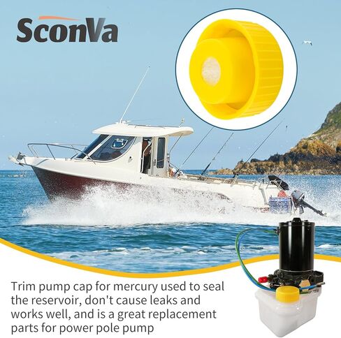 Pump Reservoir Cap Replacement for Power-Pole Hydraulic Pumps & Mercury Trim Pumps, Yellow Oil Tank Cap Fits for Power Pole Stealth Pump, C-Monster 1.0 (CM1.0) & C-Monster 2.0 (CM2.0) Pump in Kuwait