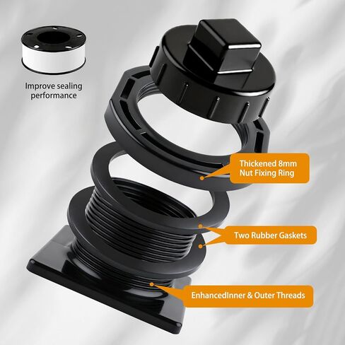 1 Pack Stock Tank Drain Plug Fit for rubbermaid Commercial 50 70 100 150 300 Gallon Stock Tank,Water Tank Plug,Float Valve Drain Replacement,Leak Proof Design in Saudi Arabia