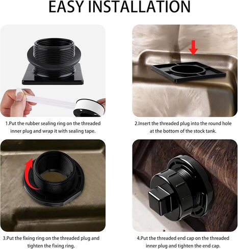 1 Pack Stock Tank Drain Plug Fit for rubbermaid Commercial 50 70 100 150 300 Gallon Stock Tank,Water Tank Plug,Float Valve Drain Replacement,Leak Proof Design in Saudi Arabia