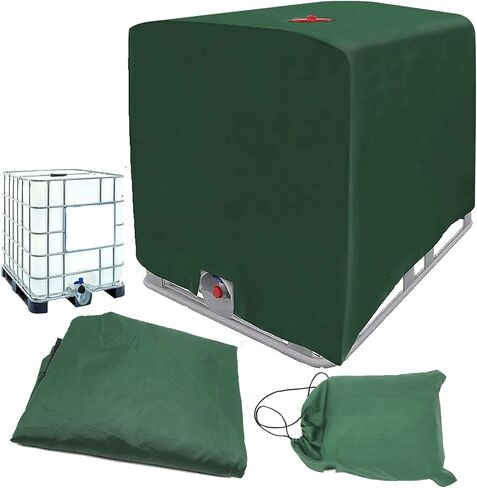 IBC Tote cover, Water Tank Protective Cover IBC Tote for 275 Gallon Tarpaulin Protective Hood for Tank Container Water (Green) in Saudi Arabia