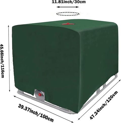 IBC Tote cover, Water Tank Protective Cover IBC Tote for 275 Gallon Tarpaulin Protective Hood for Tank Container Water (Green) in Saudi Arabia