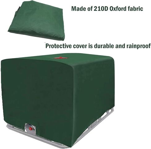 IBC Tote cover, Water Tank Protective Cover IBC Tote for 275 Gallon Tarpaulin Protective Hood for Tank Container Water (Green) in Saudi Arabia