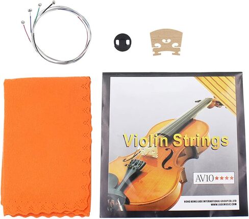 4 in 1 Violin Cleaning Cloth Kit, Stainless Steel Violin Strings, Wood Bridge & Cleaning Cloth Kit, Replacement Set with & for Violin in Saudi Arabia