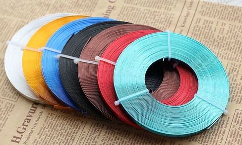 Wire,Aluminum Wire, 4M Flat Aluminum Wire - 5mm x 1mm Versatile Crafting Material for DIY Projects, Jewelry Making, and More in Saudi Arabia