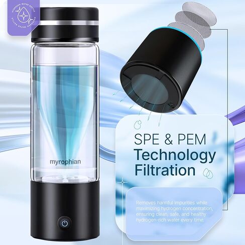 Hydrogen Water Bottle Generator - Molecular Water Machine Ionizer Up to 3000 PPB & SPE/PEM Technology, Kangen Smart Water Bottle and Boosted Oxygen in Saudi Arabia