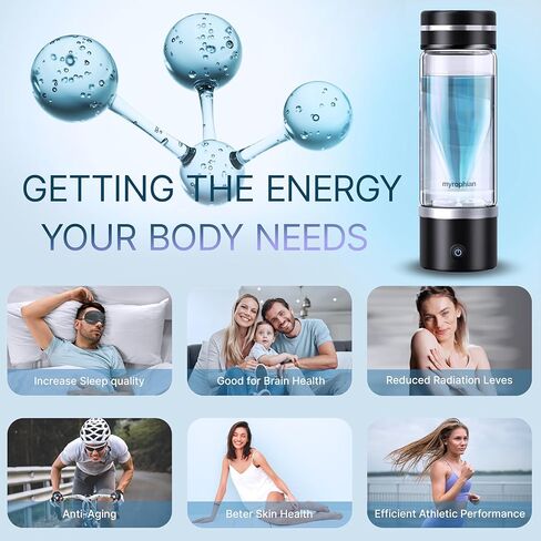 Hydrogen Water Bottle Generator - Molecular Water Machine Ionizer Up to 3000 PPB & SPE/PEM Technology, Kangen Smart Water Bottle and Boosted Oxygen in Saudi Arabia