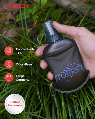 قارورة ناعمة سعة 150 مل، عبوة واحدة من زجاجة مياه مرنة من مادة TPU للترطيب، قابلة للطي بعيار 28 مم للجري والمشي لمسافات طويلة وركوب الدراجات والتسلق والماراثون باللون الأرجواني in Kuwait