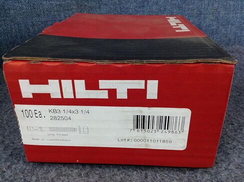 Hilti KWIK Bolt 3 Expansion Anchor - Carbon Steel - KB3 1/4" x 3-1/4" - 282504- Box of 100 in Saudi Arabia