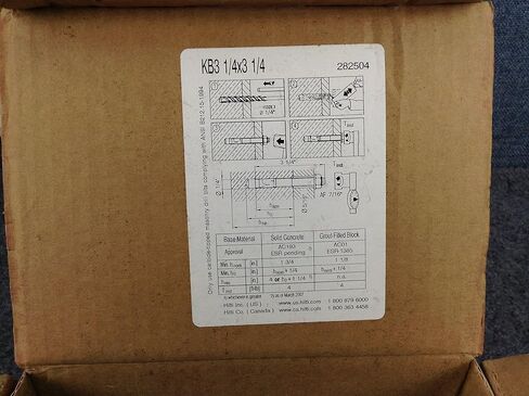 Hilti KWIK Bolt 3 Expansion Anchor - Carbon Steel - KB3 1/4" x 3-1/4" - 282504- Box of 100 in Saudi Arabia