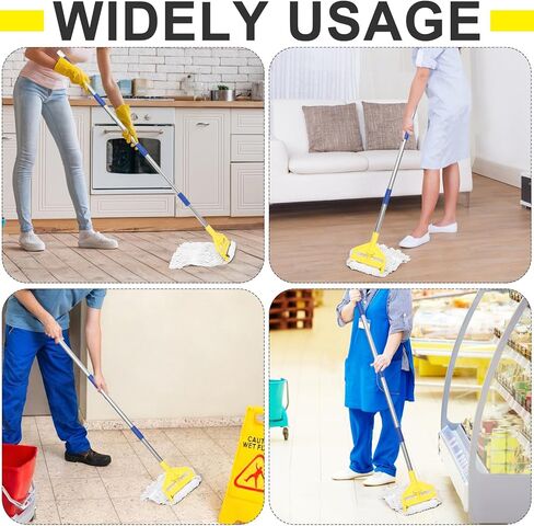 مقبض ممسحة تجارية شديدة التحمل - عصا ممسحة صناعية بطول 58 بوصة مع حامل بديل لرأس الممسحة الرطبة لتنظيف الأرضيات الاحترافية والصناعية، أصفر in Kuwait