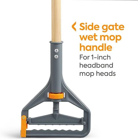 Professional 60" Side Gate Wood Wet Mop Handle, Plastic Head in Kuwait