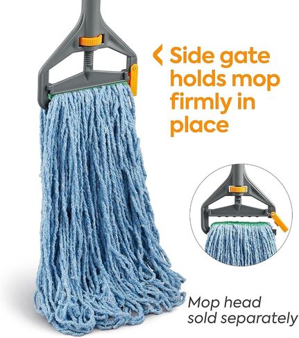 Professional 60" Side Gate Wood Wet Mop Handle, Plastic Head in Kuwait