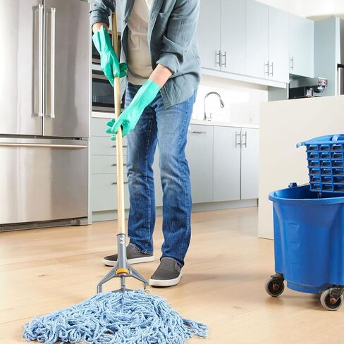 Professional 60" Side Gate Wood Wet Mop Handle, Plastic Head in Kuwait