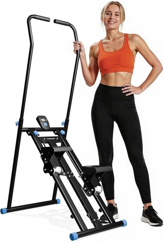 Stair Stepper with Resistance, Home Gym Stair Stepper, Folding Vertical Climber Cardio Exercise Machine, Stair Climber for Full Body Workout with Noise-Free Experience, Adjustable Handlebar & Pedals in Saudi Arabia
