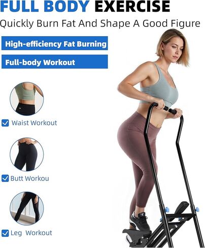 Stair Stepper with Resistance, Home Gym Stair Stepper, Folding Vertical Climber Cardio Exercise Machine, Stair Climber for Full Body Workout with Noise-Free Experience, Adjustable Handlebar & Pedals in Saudi Arabia