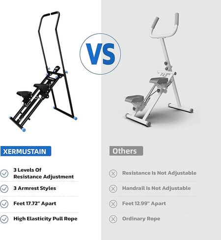 Stair Stepper with Resistance, Home Gym Stair Stepper, Folding Vertical Climber Cardio Exercise Machine, Stair Climber for Full Body Workout with Noise-Free Experience, Adjustable Handlebar & Pedals in Saudi Arabia