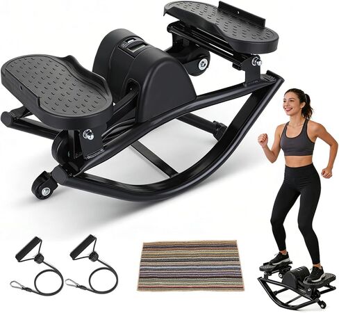 Rock Stepper Side to Side Portable Lateral Rocking Stepper with Digital Display and Non-Slip Mat Mini Steppers for Exercise at Home in Saudi Arabia