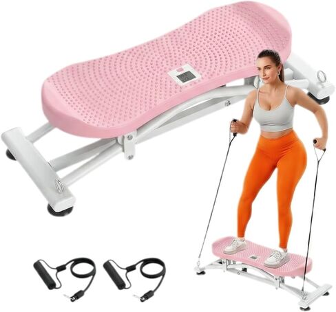 Balance Board for Adults, Rocking Stepper with Resistance Bands, Portable Wobble Board with LCD Monitor, 300 lbs Capacity Ski Trainer for Full Body Workout at Home Gym in Saudi Arabia