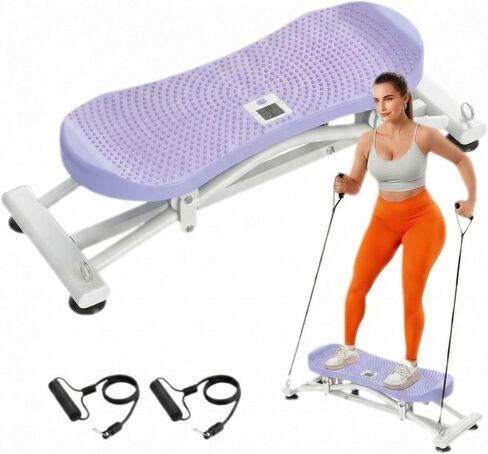 Balance Board for Adults, Rocking Stepper with Resistance Bands, Portable Wobble Board with LCD Monitor, 300 lbs Capacity Ski Trainer for Full Body Workout at Home Gym in Saudi Arabia