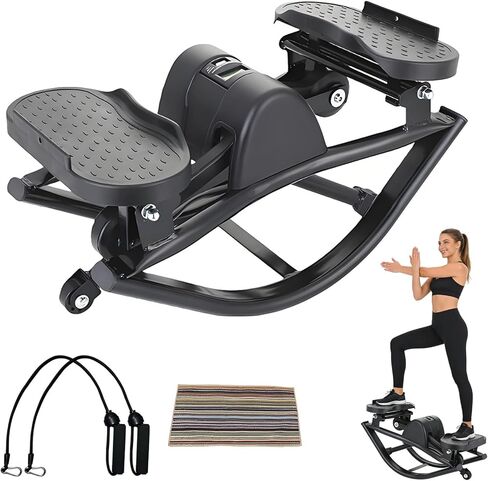 JSDMBD Rock Stepper خطوة من الجانب إلى الجانب هزاز للياقة البدنية مع شاشة رقمية/آلة عصابات المقاومة للتمرين المنزلي in Saudi Arabia
