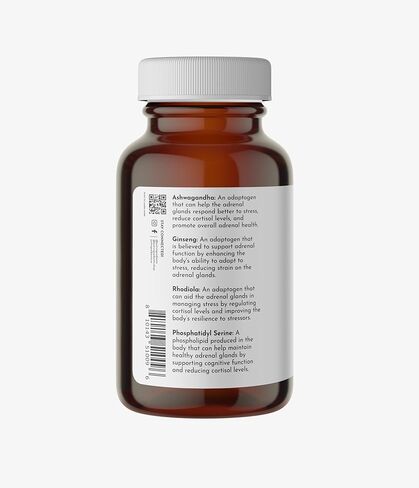 JUST INGREDIENTS Adrenal Support Complex with Ashwagandha, Rhodiola, and Panax Ginseng - Capsules in Kuwait