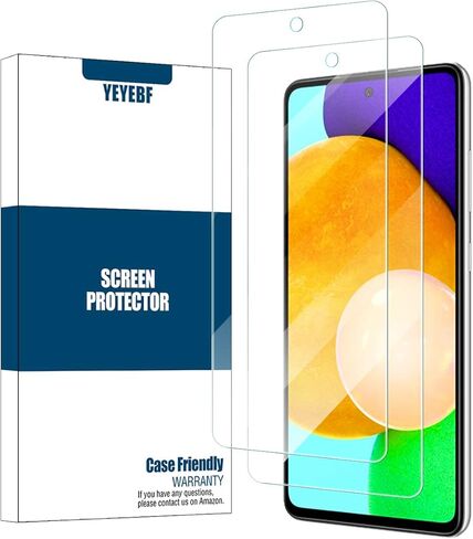 واي اي بي اف واقي شاشة شفاف من الزجاج المقوى لموبايل جالاكسي A52 HD + واقيات عدسة الكاميرا من ييبف، [2+2 عبوة] [زجاج ثلاثي الأبعاد] [مضاد للوهج] [خالي من الفقاعات] واقي شاشة زجاجي لسامسونج جالاكسي A52 in Kuwait