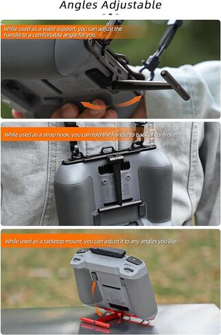 BTG DJI RC 1/RC 2 Remote Controller Handle Mount & Lanyard Neck Strap for DJI Mini 4 Pro/Air 3 3S /Mini 3 Pro/Mavic 3 Classic Pro Controller Accessories Lanyard (Black) in Kuwait