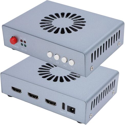HDMI Synthesizer, 2K HD 144Hz, 2 Input Overlay Into 1 Output, HDMI Combiner, Display Fuser, US Plug in Saudi Arabia