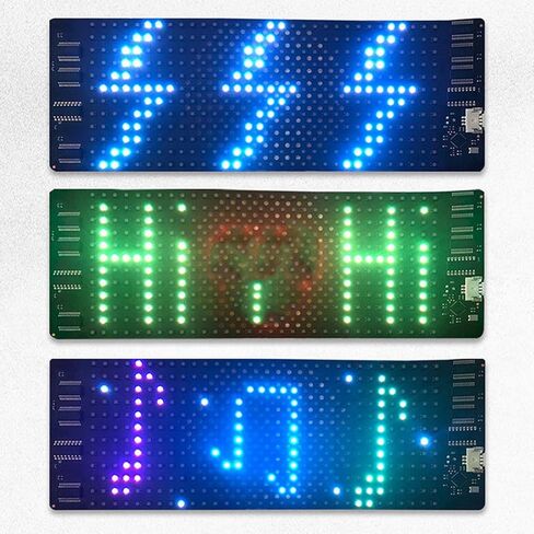 Programmable LED Sign, Flexible Display 12x32 Resolution APP Control HD Full Color LED Screen for Bag Hat Glasses, Screen Display with 11 Languages, 4 Modes, Customizable Options in Saudi Arabia