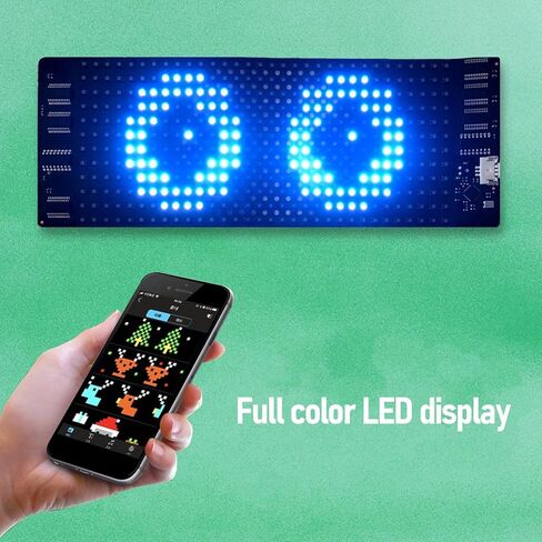 Programmable LED Sign, Flexible Display 12x32 Resolution APP Control HD Full Color LED Screen for Bag Hat Glasses, Screen Display with 11 Languages, 4 Modes, Customizable Options in Saudi Arabia