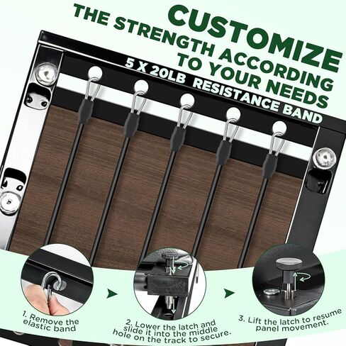 Pilates Board, Foldable Pilates Reformer Set, Multi-Purpose Iron Extended Pilate Equipment, 7-in-1 Pilate Machines for Home Use, with Pilates Bar, Resistance Bands in Kuwait