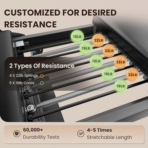 مصلح بيلاتيس قابل للطي - آلة بيلاتيس مصلح مع زنبركات، معدات رياضية بيلاتيس سريعة التجميع للتمرين المنزلي وصالة الألعاب الرياضية، آلة بيلاتيس بعجلات مطورة ولوحة قفز in Kuwait