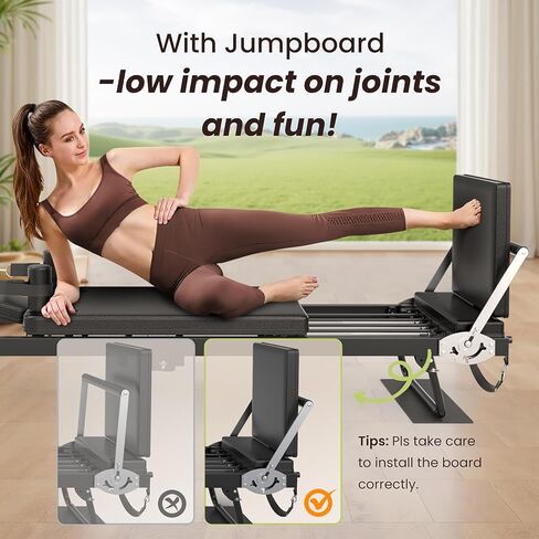 مصلح بيلاتيس قابل للطي - آلة بيلاتيس مصلح مع زنبركات، معدات رياضية بيلاتيس سريعة التجميع للتمرين المنزلي وصالة الألعاب الرياضية، آلة بيلاتيس بعجلات مطورة ولوحة قفز in Kuwait