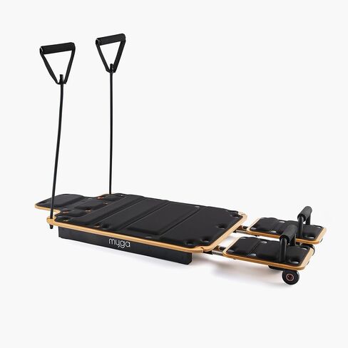 Myga Wooden Pilates Reformer,Home Pilates Machine with Adjustable Resistance and Padded Handles,Compact Durable Reformer for Core Strength, Full Body Workout,Toning and Flexibility in Saudi Arabia