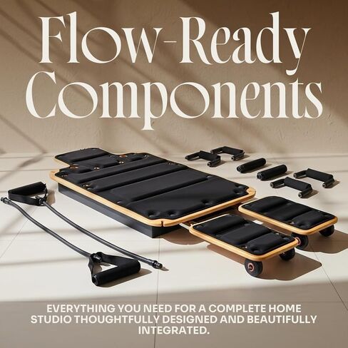 Myga Wooden Pilates Reformer,Home Pilates Machine with Adjustable Resistance and Padded Handles,Compact Durable Reformer for Core Strength, Full Body Workout,Toning and Flexibility in Saudi Arabia