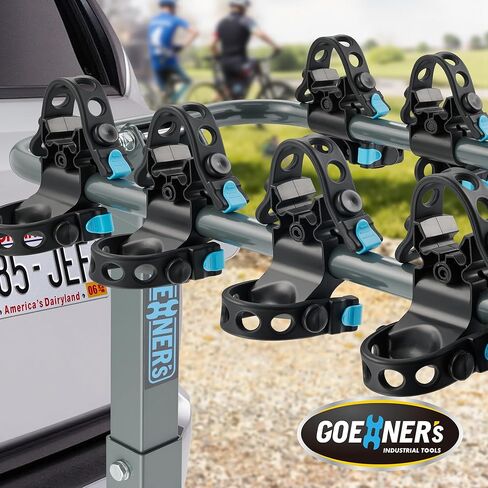 Bike Rack Hitch Mount 4 Bikes (240lbs Capacity), Bike Rack for Car Made with Heavy-Duty Steel, Dual Cradle Systems, Bicycle Carrier for Car, SUV, Truck 2" Receiver in Kuwait