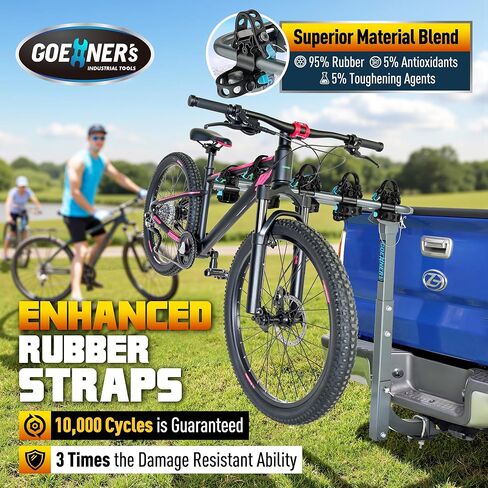 Bike Rack Hitch Mount 4 Bikes (240lbs Capacity), Bike Rack for Car Made with Heavy-Duty Steel, Dual Cradle Systems, Bicycle Carrier for Car, SUV, Truck 2" Receiver in Kuwait