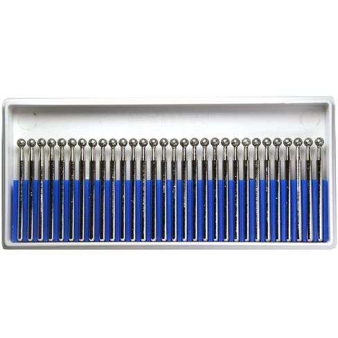 30Pcs Ball Spherical Diamond Burrs,6mm Head Dia,3mm Shank,Grinding Engraving Sanding Sharpen Deburr Grind Abrasives Rotary Bits for Jewelry Glass Jade Stones Grout Die Iron Steel Metal in Kuwait