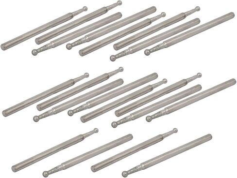 uxcell 2.35mm Shank 0.5mm Dia Diamond Head Ball Shaped Grinding Mounted Point Bit 20pcs in Saudi Arabia