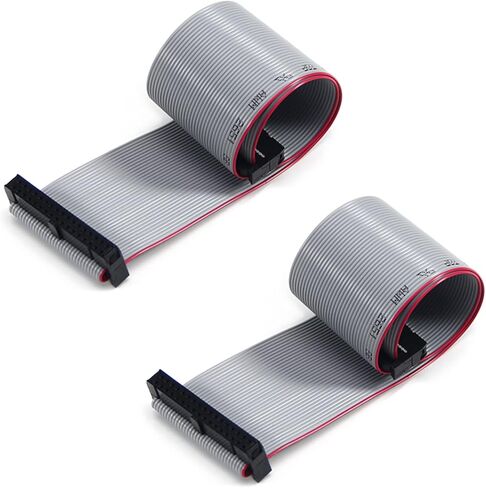 Fielect 2pcs IDC 34 Pin Connector Gray Wire Flat Ribbon Cable Connector Length 30cm 2.54mm Pitch in Saudi Arabia