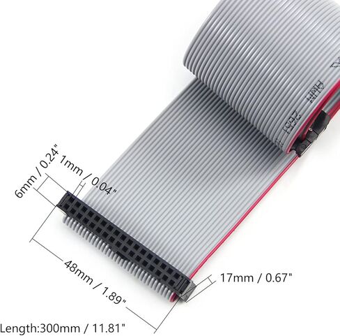 Fielect 2pcs IDC 34 Pin Connector Gray Wire Flat Ribbon Cable Connector Length 30cm 2.54mm Pitch in Saudi Arabia